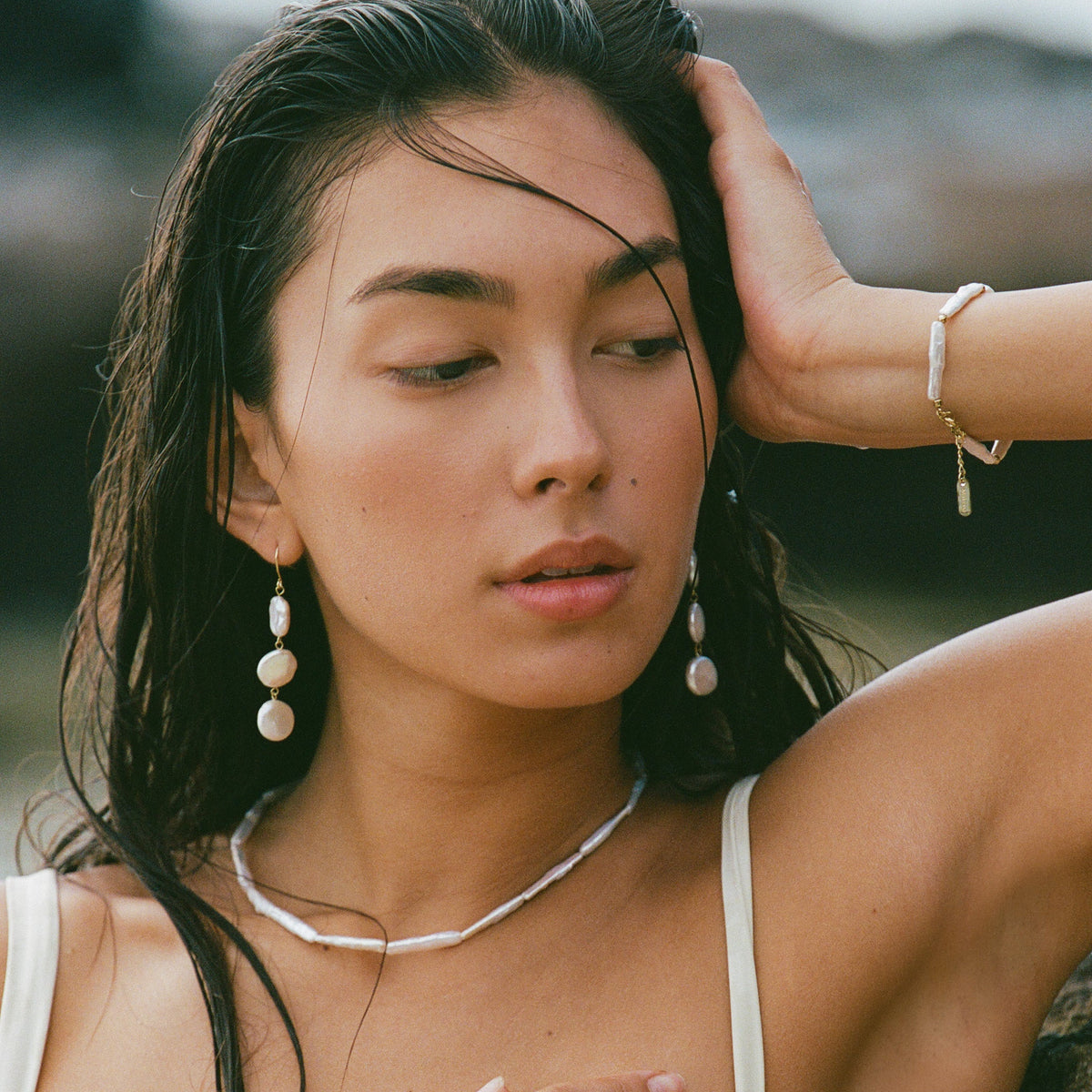 Sophia Pearl Bar Necklace
