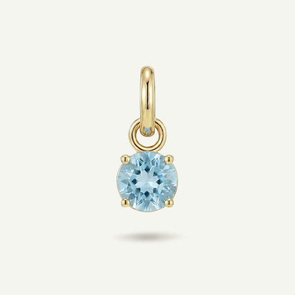 Aquamarine Gem March Birthstone Charm