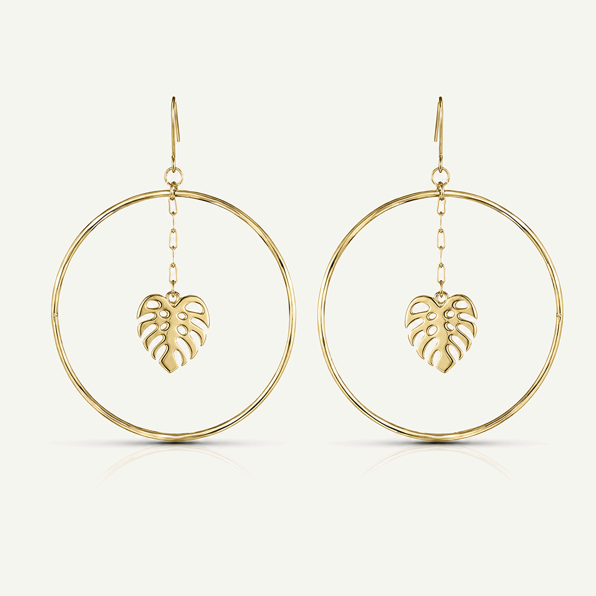 Monstera Drop Hoops