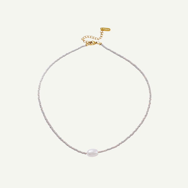 Mia Beaded White Pearl Necklace