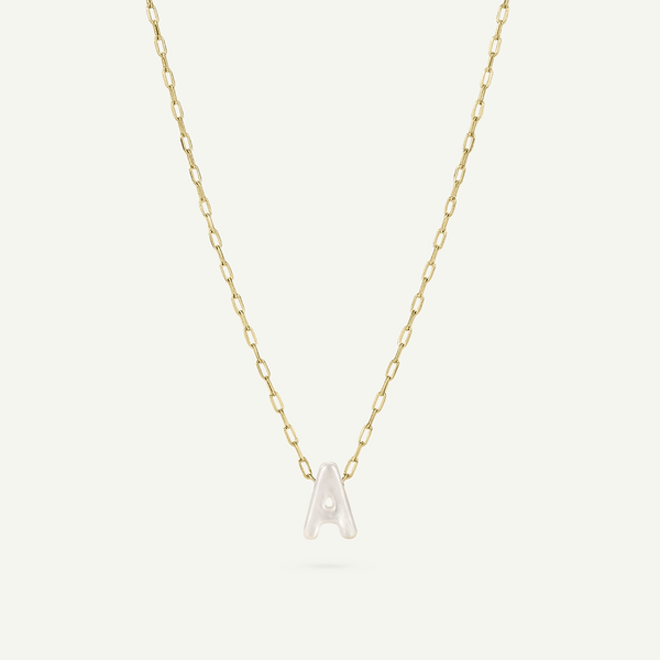 Monogram Mini Mother of Pearl Necklace