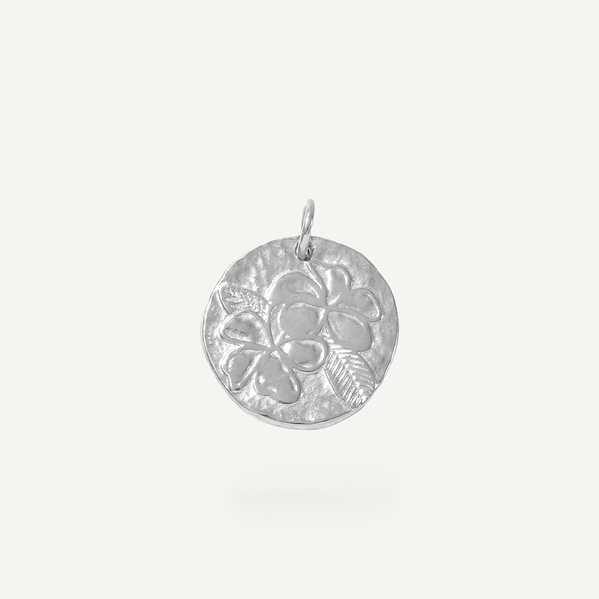 Plumeria Hammered Charm