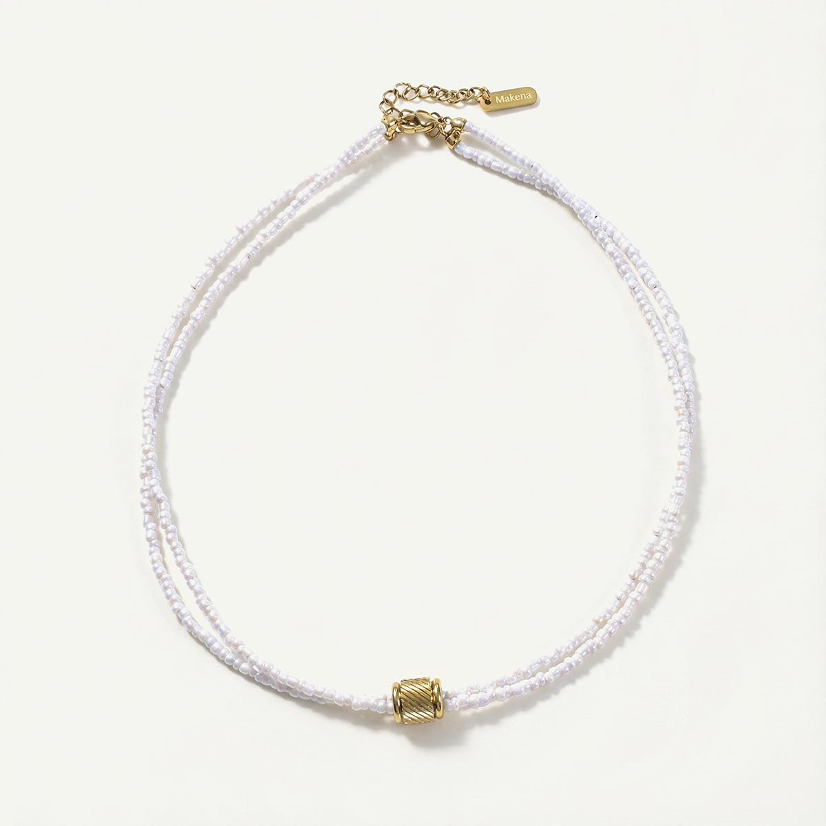 Vaea Beaded Necklace, Gold