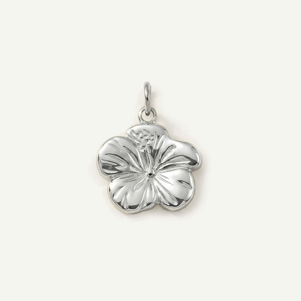 Hibiscus Mini Charm, Silver