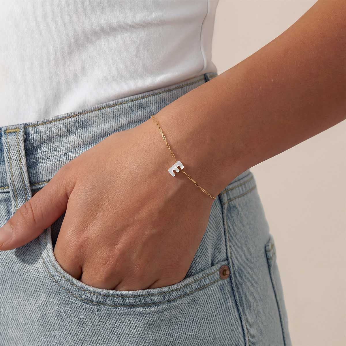 Monogram Mother of Pearl Bracelet