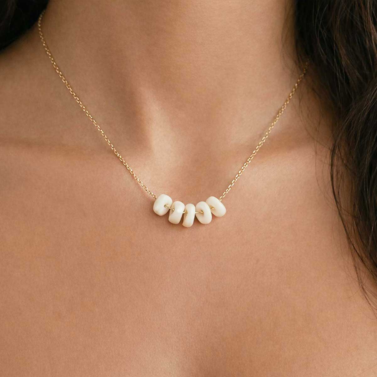Elima Puka Necklace, Gold