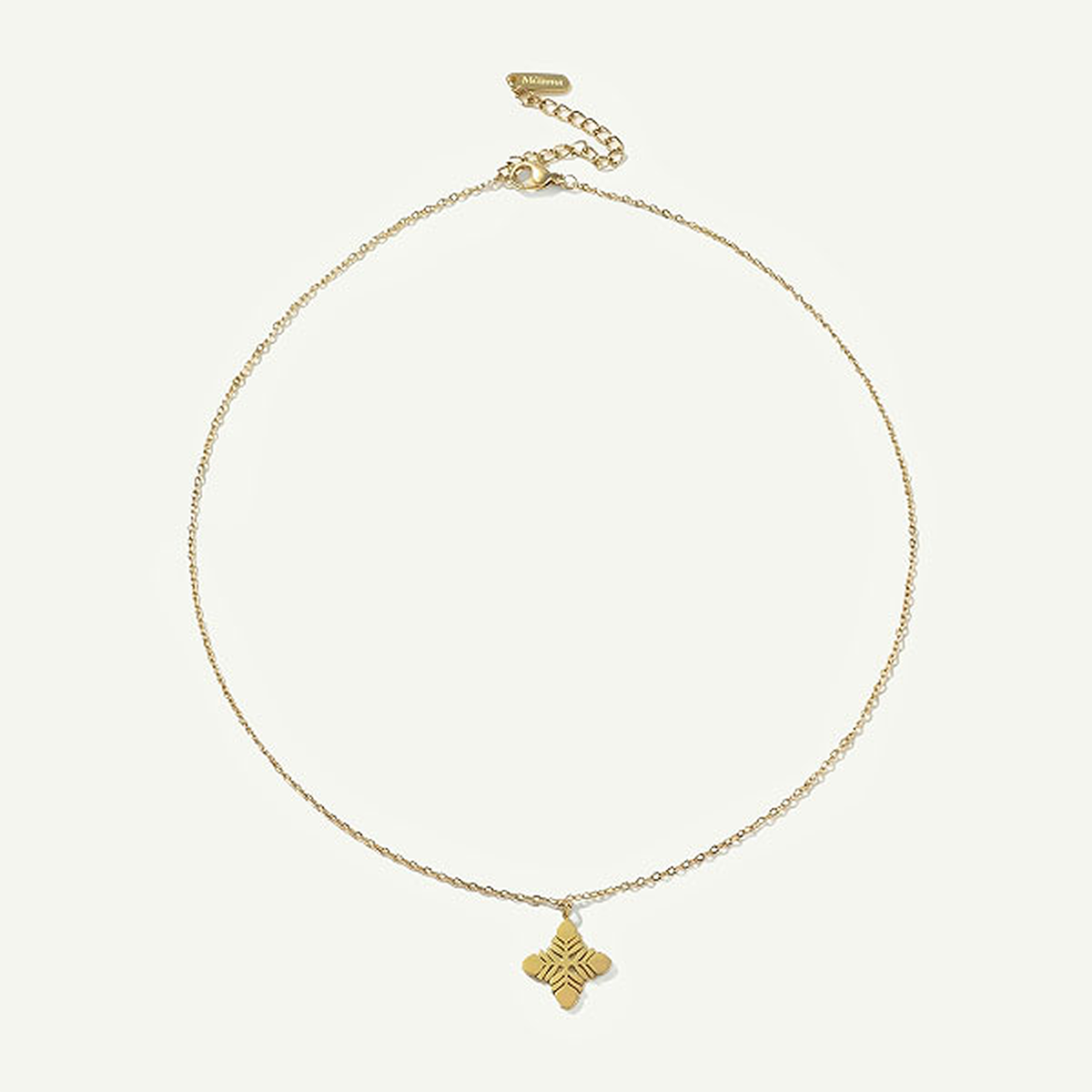 Leafy Protea Quilt Mini Necklace, Gold
