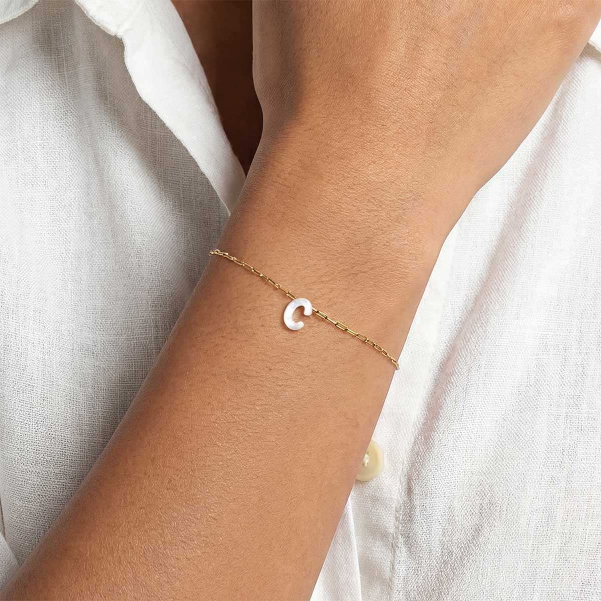 Monogram Mother of Pearl Bracelet
