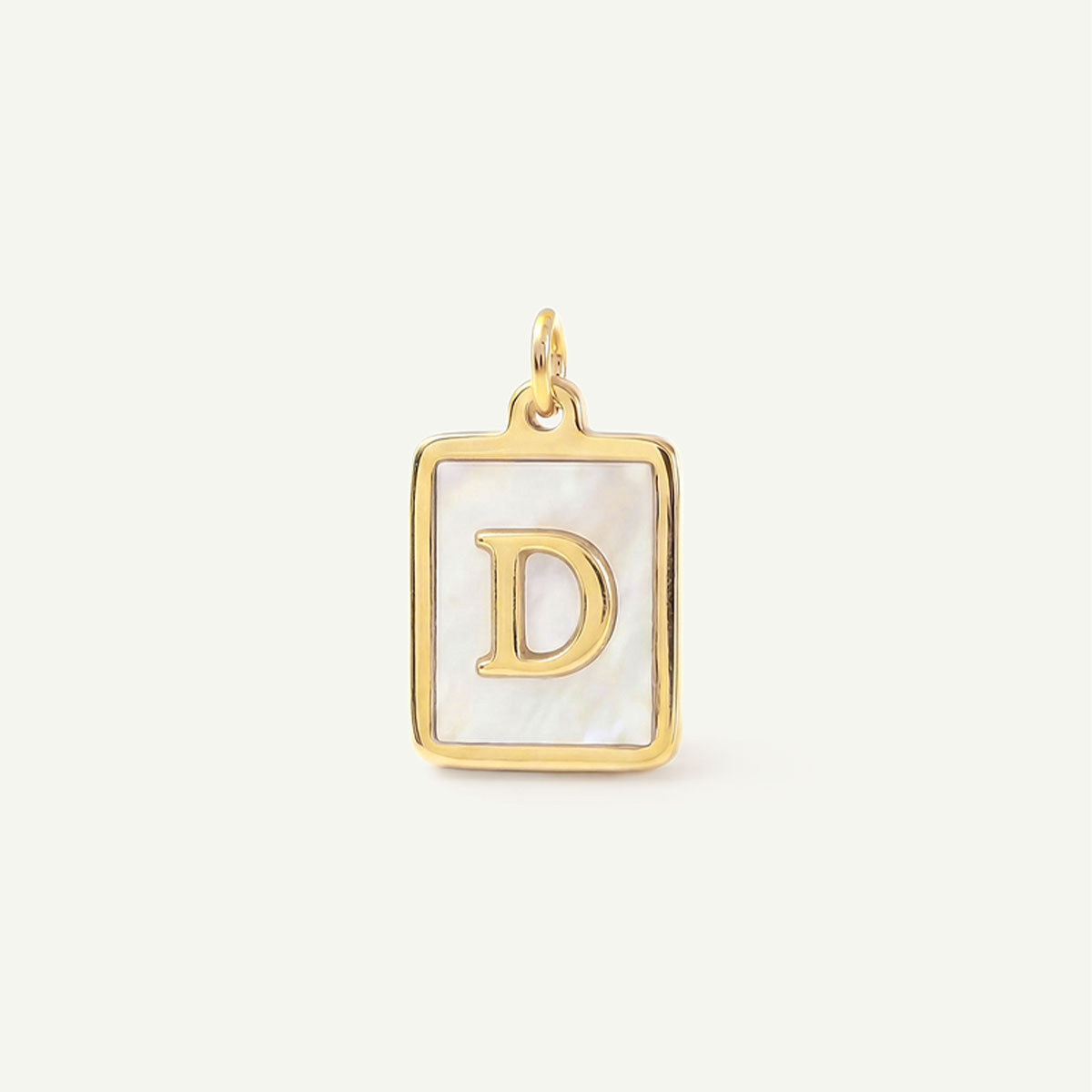 MOP Rectangle Monogram Letter Charm