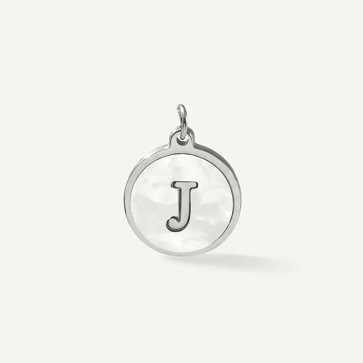 MOP Circle Monogram Letter Charm