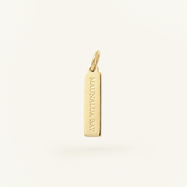 Maunalua Bay Rectangle Charm Gold