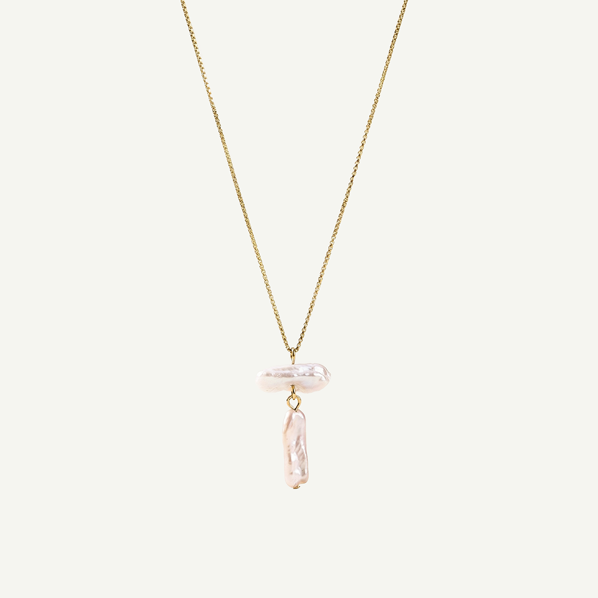 Cayla Pearl Drop Necklace, Gold