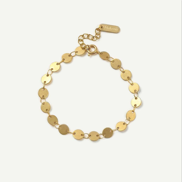 Disk Chain Bracelet, Gold