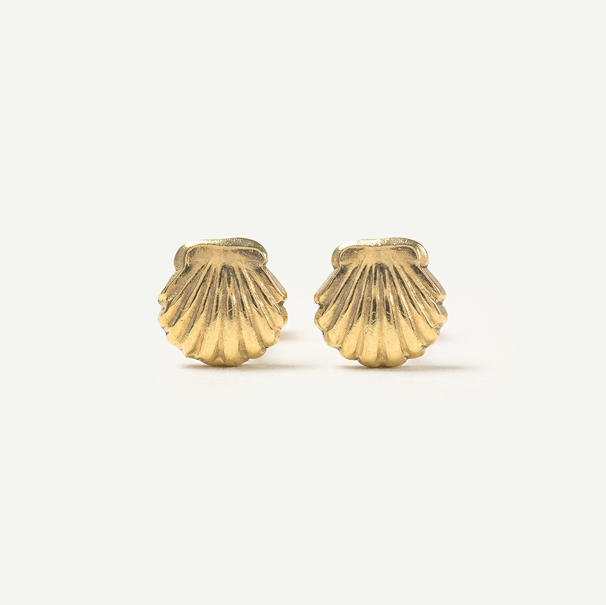 Mini Golden Shell Studs, Gold