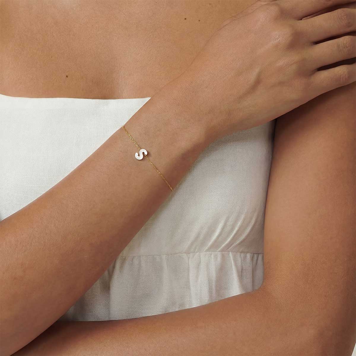Monogram Mother of Pearl Bracelet