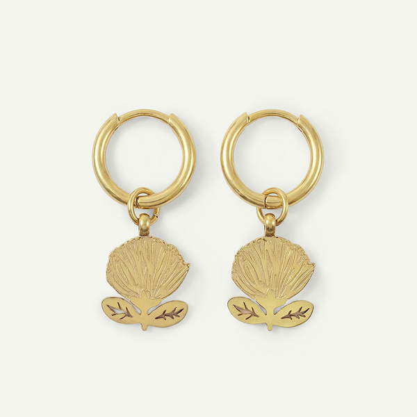 ‘Ōhi‘a Lehua Mini Hoops, Gold