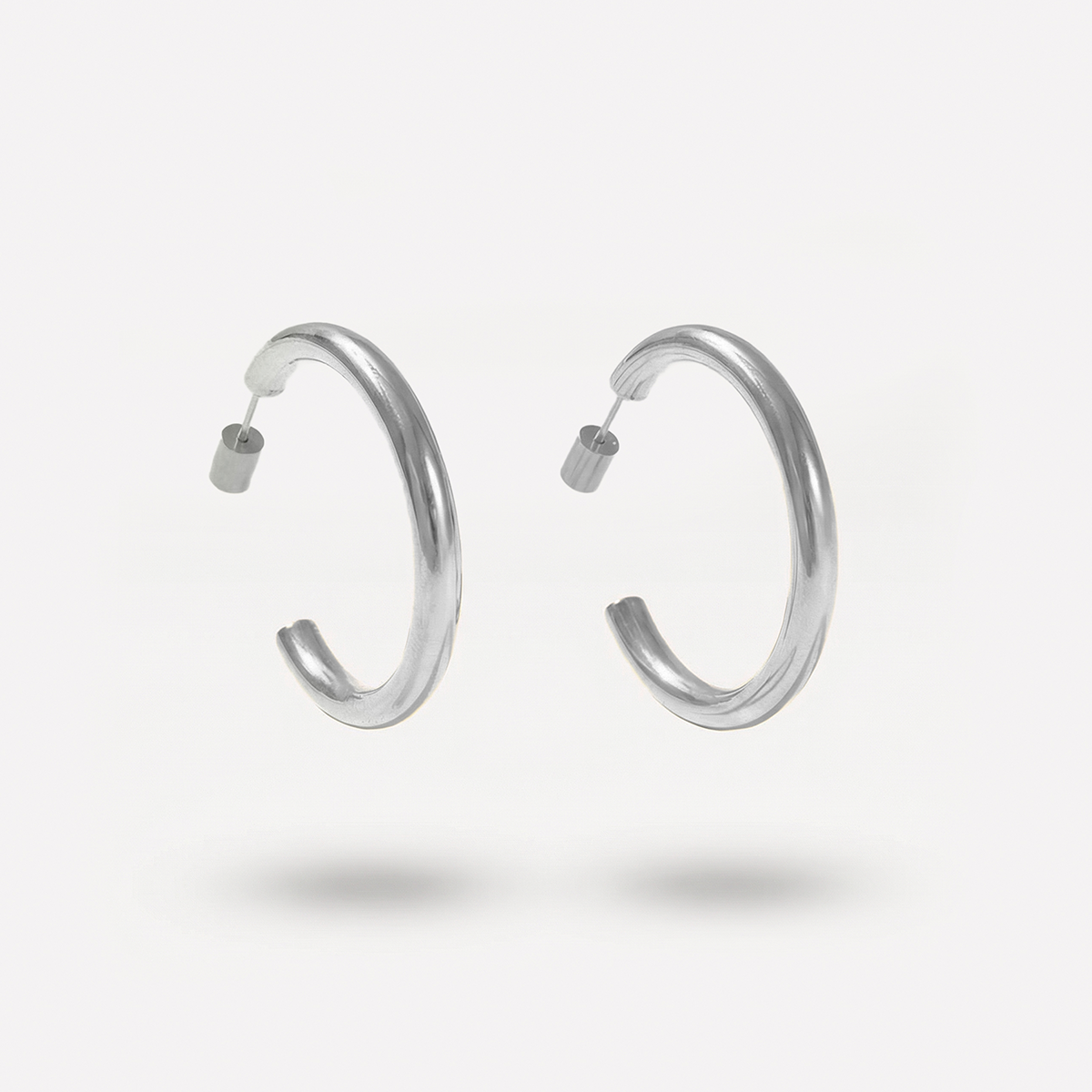 Everyday Large Hoops, Silver