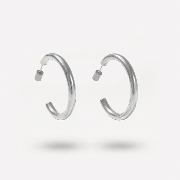 Everyday Large Hoops, Silver