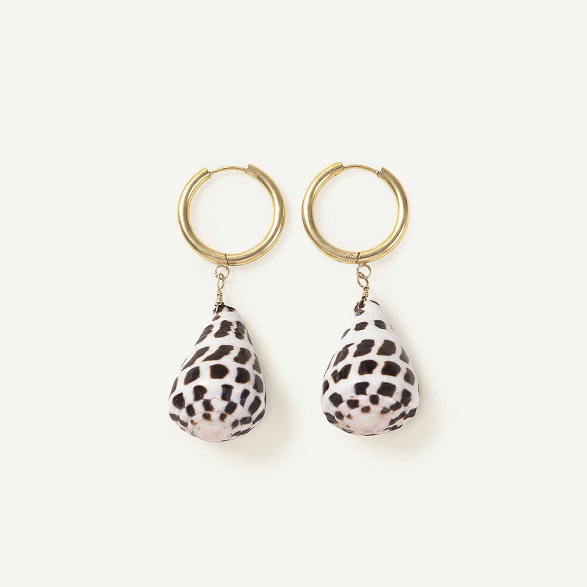 Hebrew Shell Mini Hoops