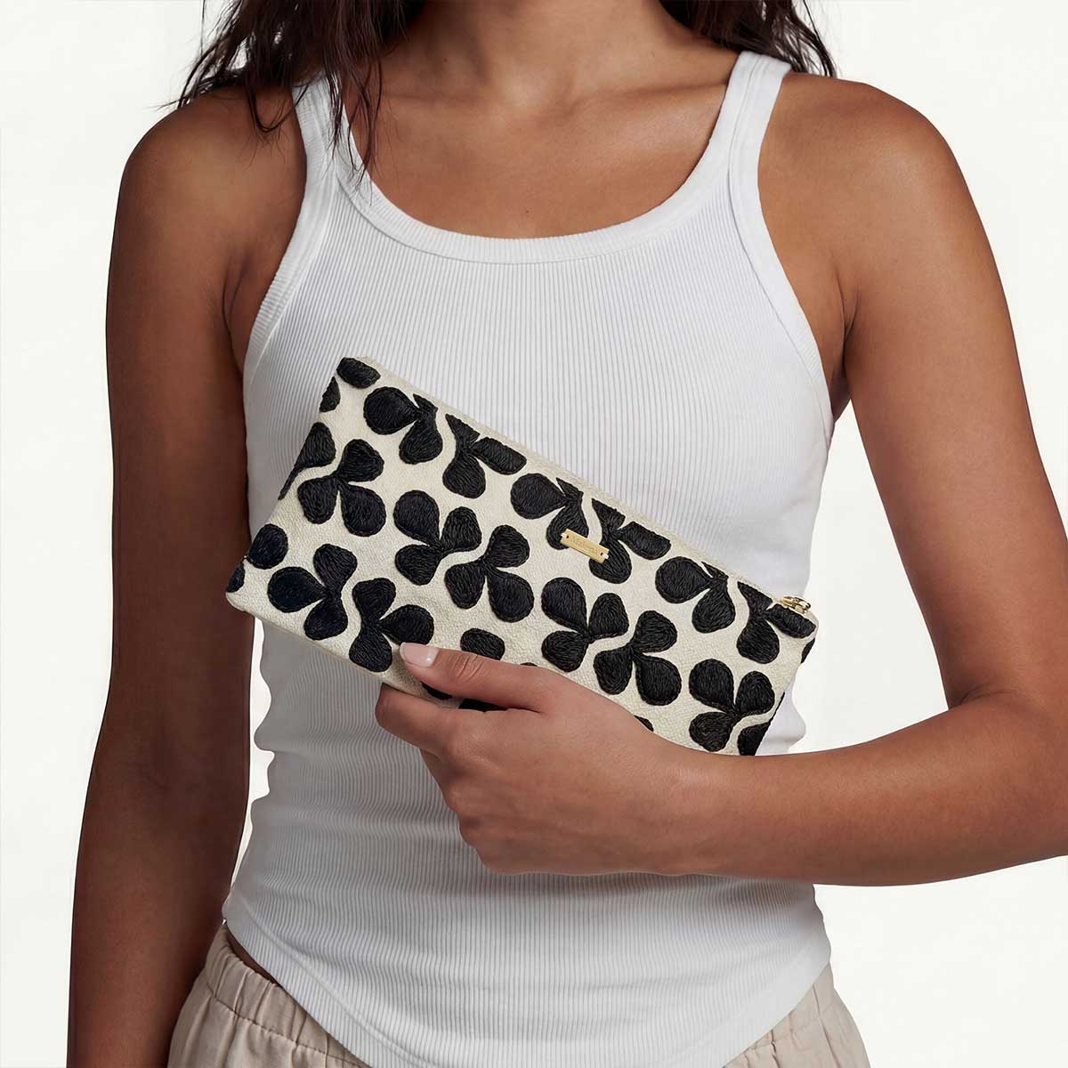Naupaka Embroidered Small Clutch