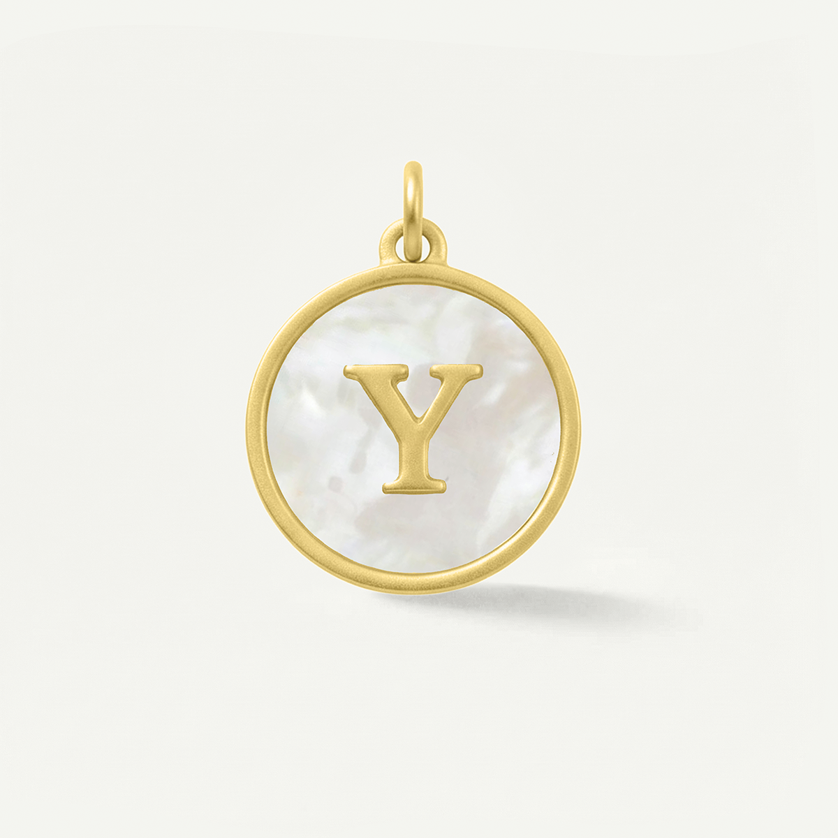 MOP Circle Monogram Letter Charm