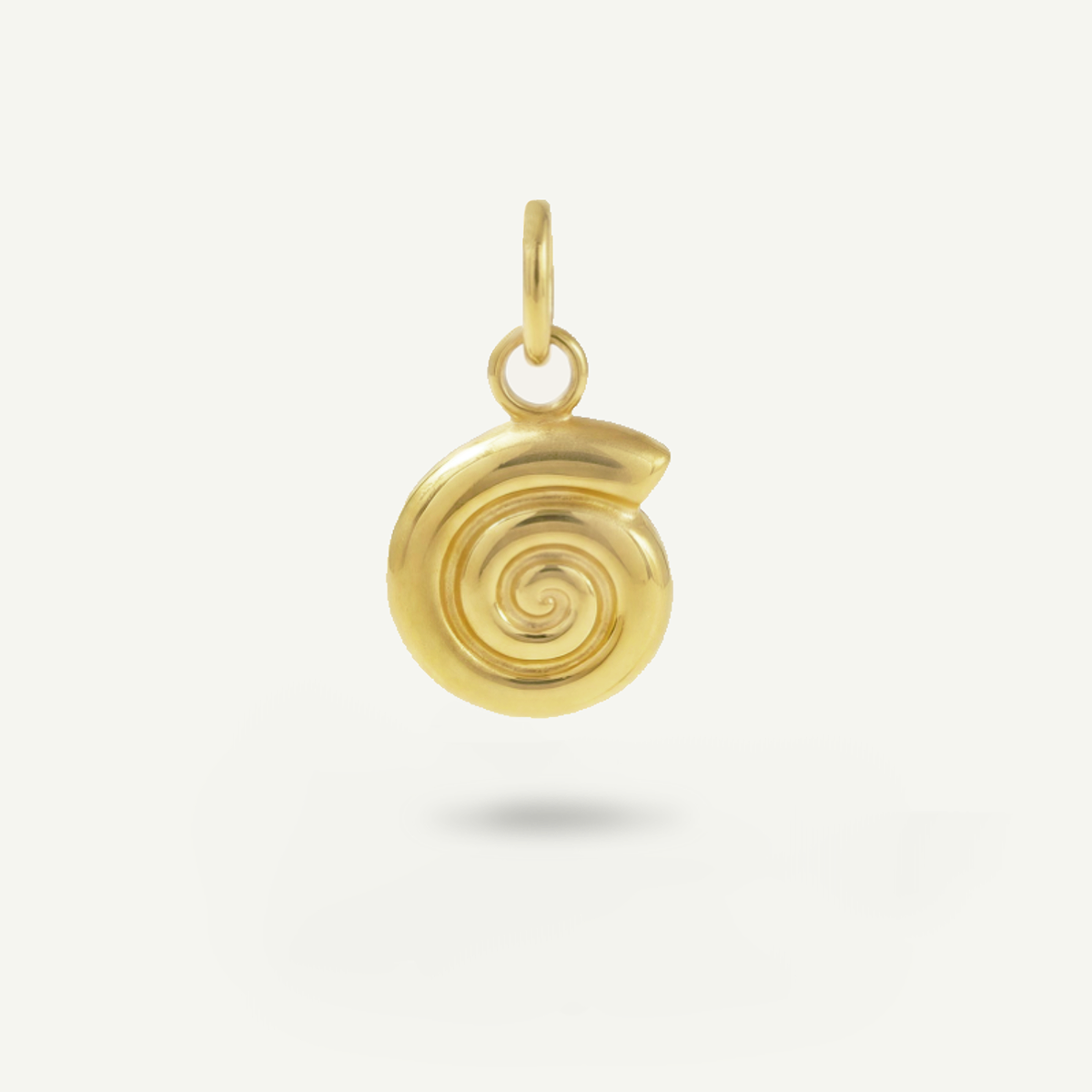 20mm Swirl Shell Charm, Gold