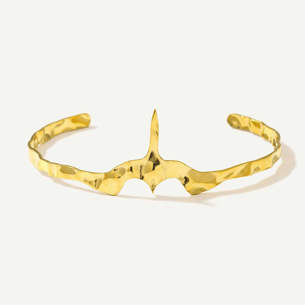 Iwa Bird Hammered Cuff, Gold