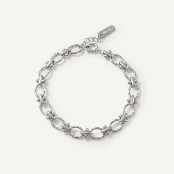 Rounded Square Thick Chain Bracelet
