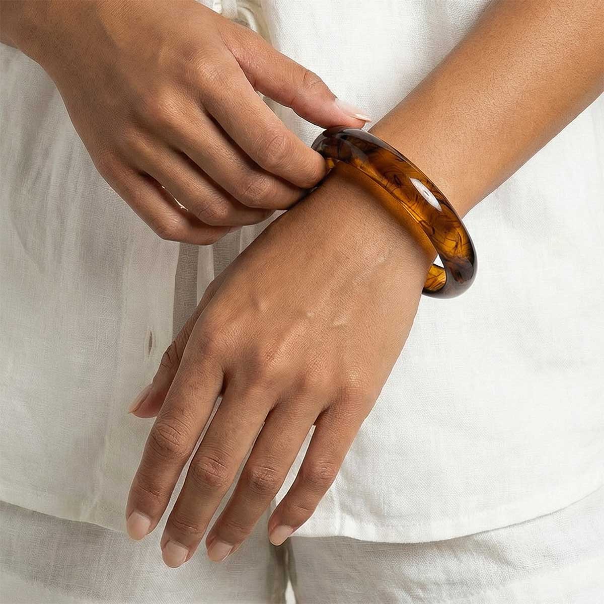 Medium Dark Brown Resin Bangle