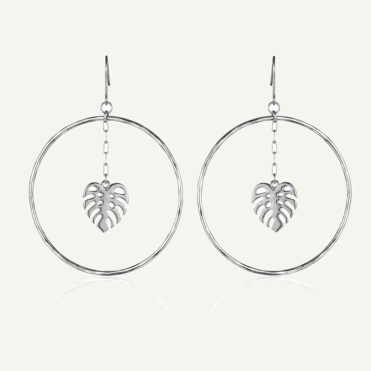 Monstera Drop Hoops