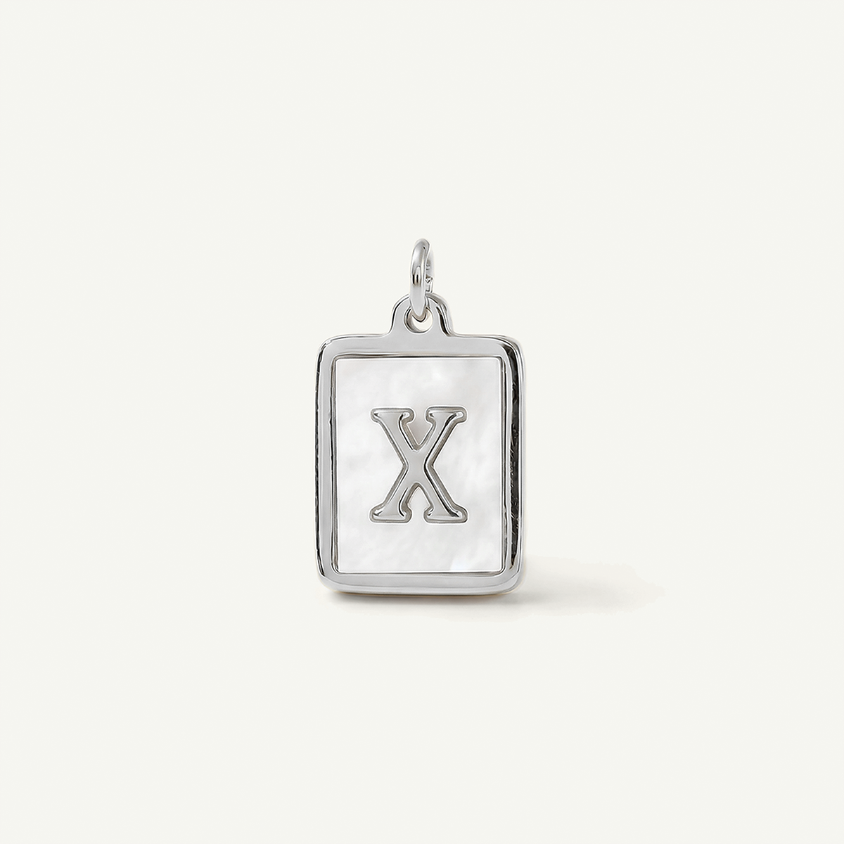 MOP Rectangle Monogram Letter Charm