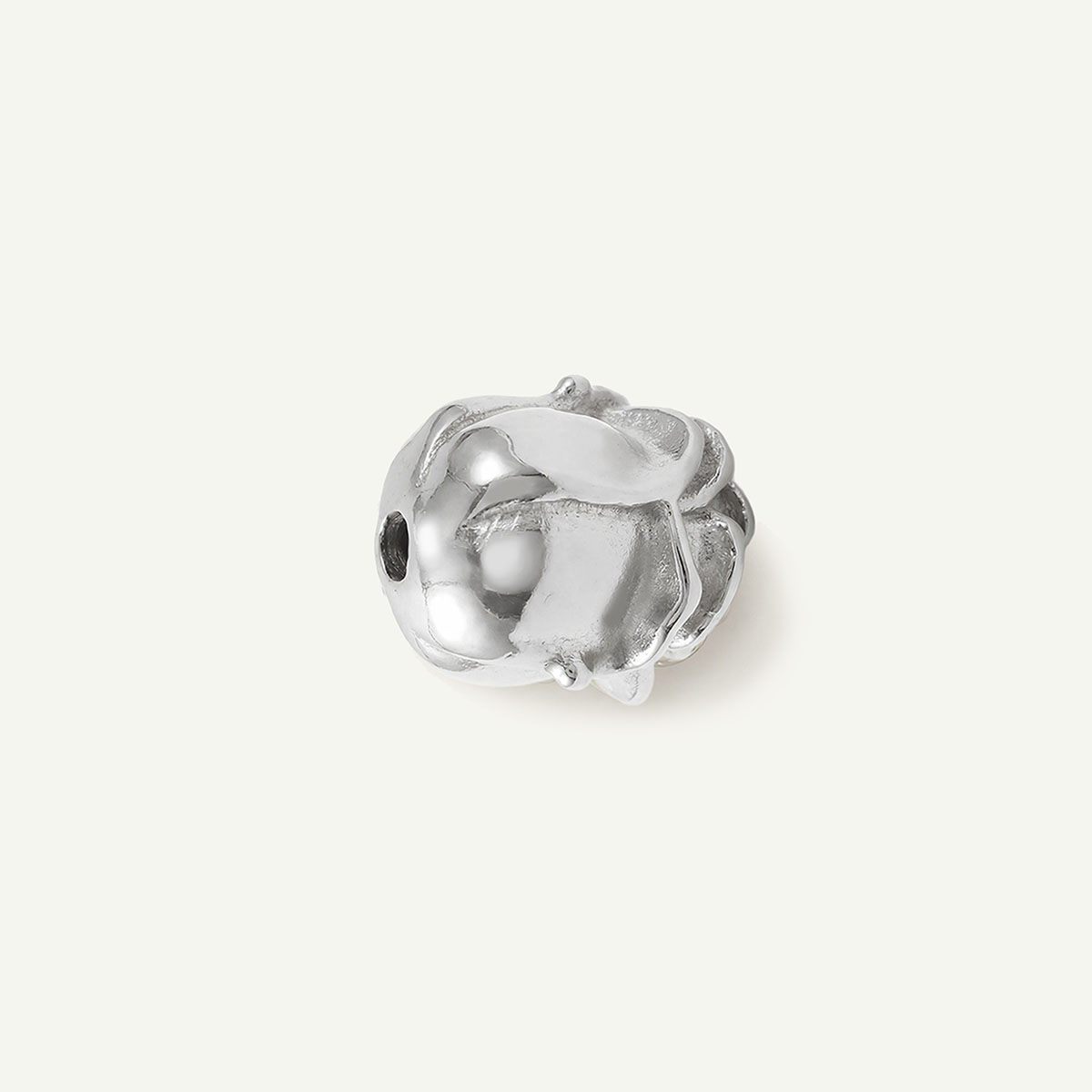 Rosebud Bead Charm, Silver