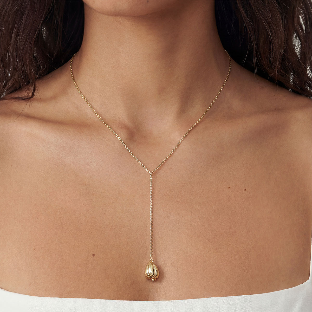 Pikake Drop Necklace, Gold