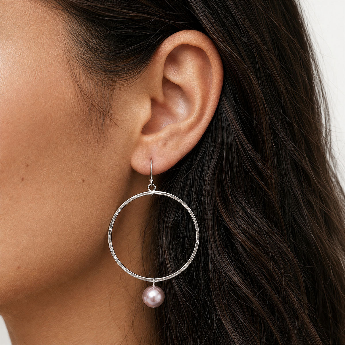 Lulu Pink Pearl Hoops