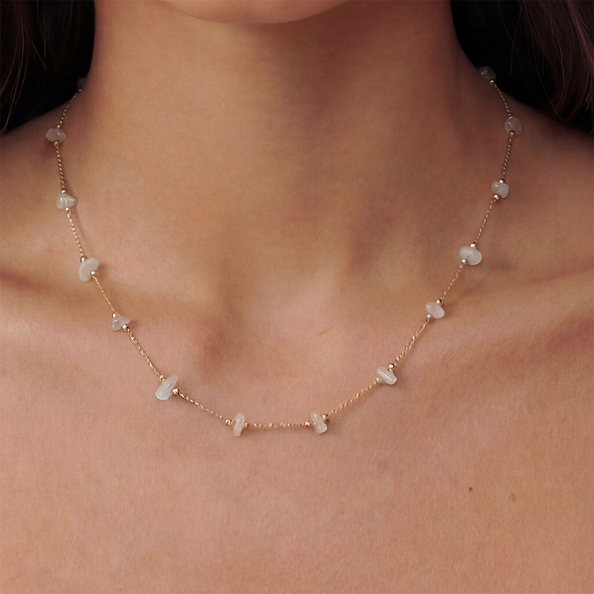 Aniani Endless Glass Necklace, Gold