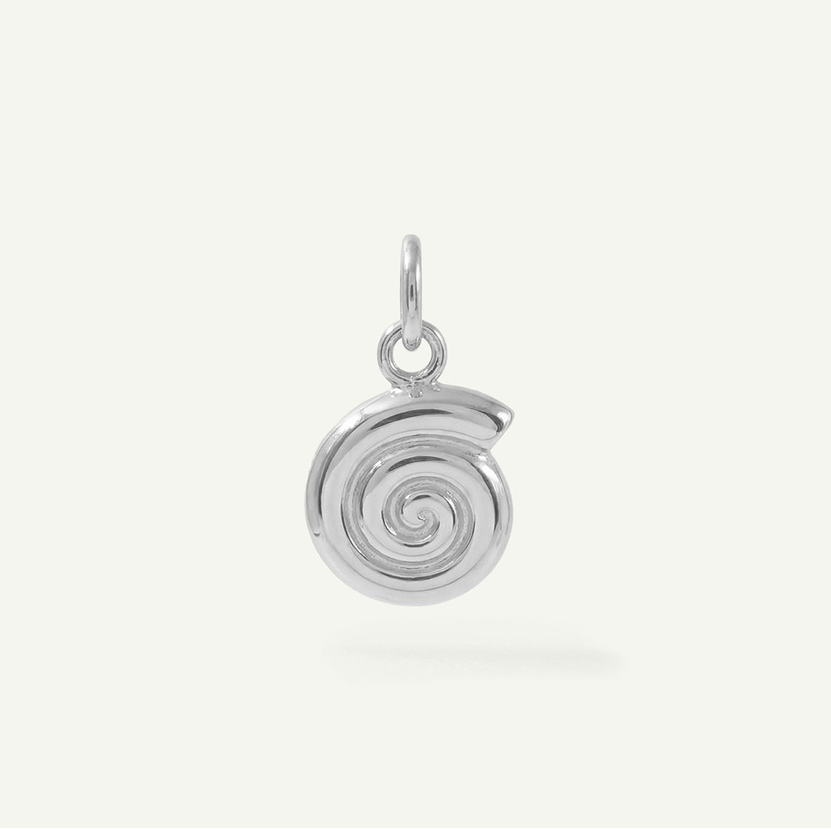 Swirl Shell Charm, Silver