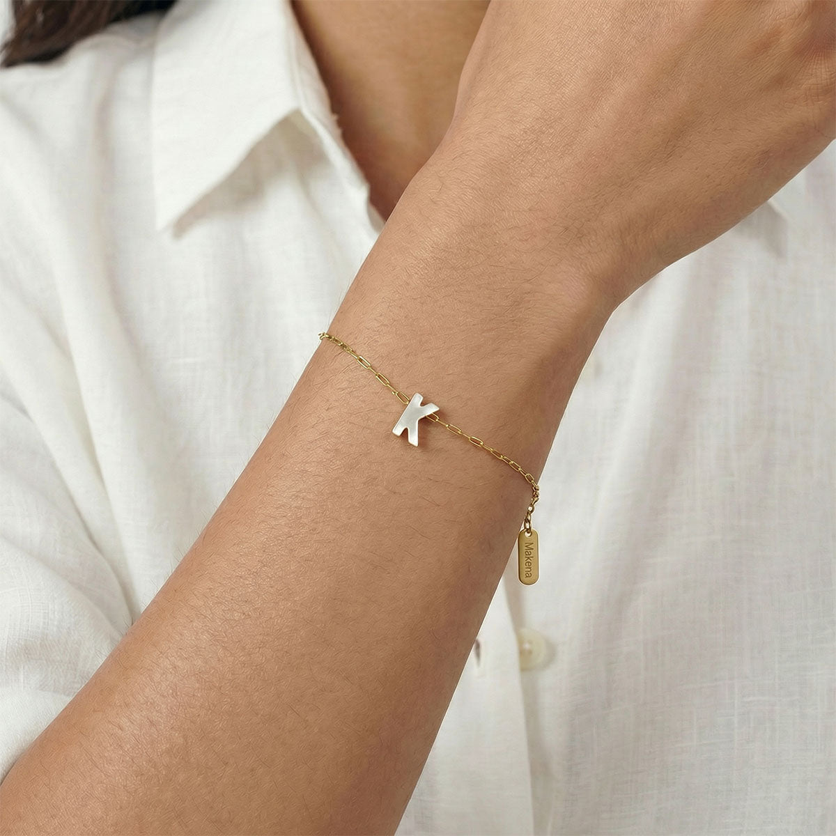 Monogram Mother of Pearl Bracelet
