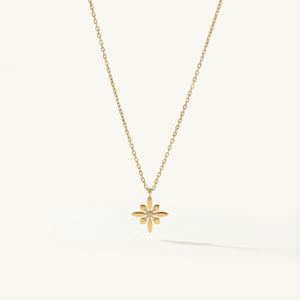 Protea Quilt Necklace, Gold