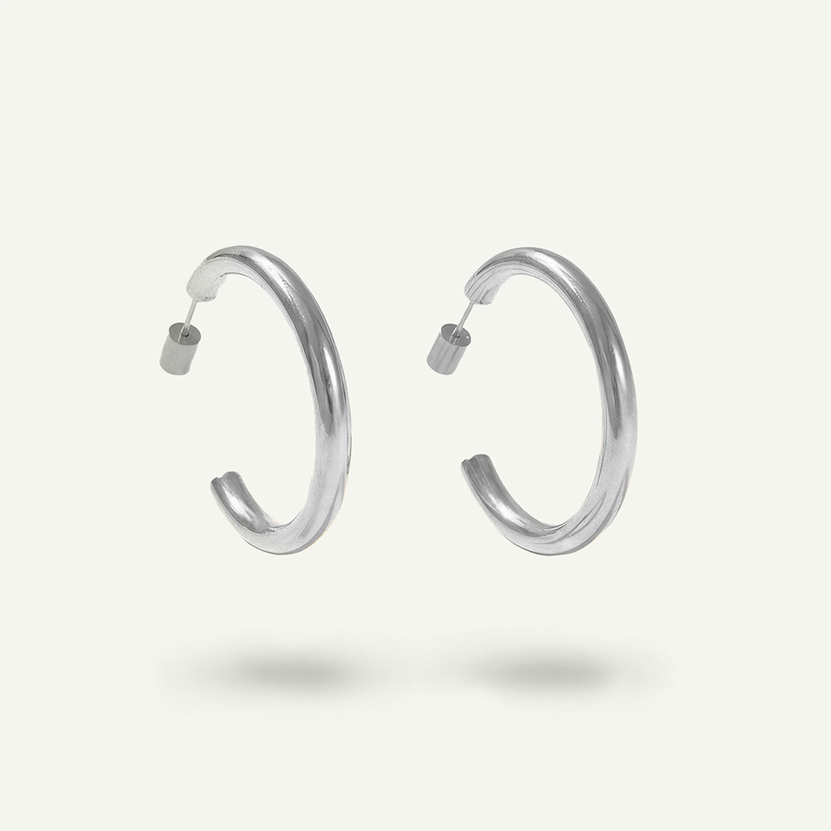 Everyday Medium Hoops, Silver