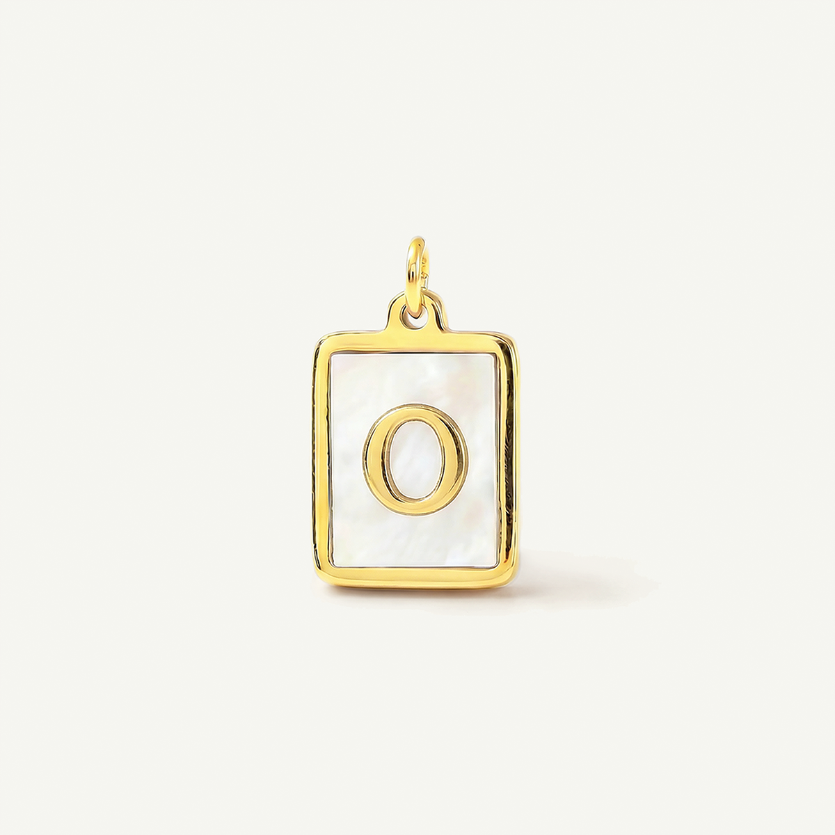 MOP Rectangle Monogram Letter Charm