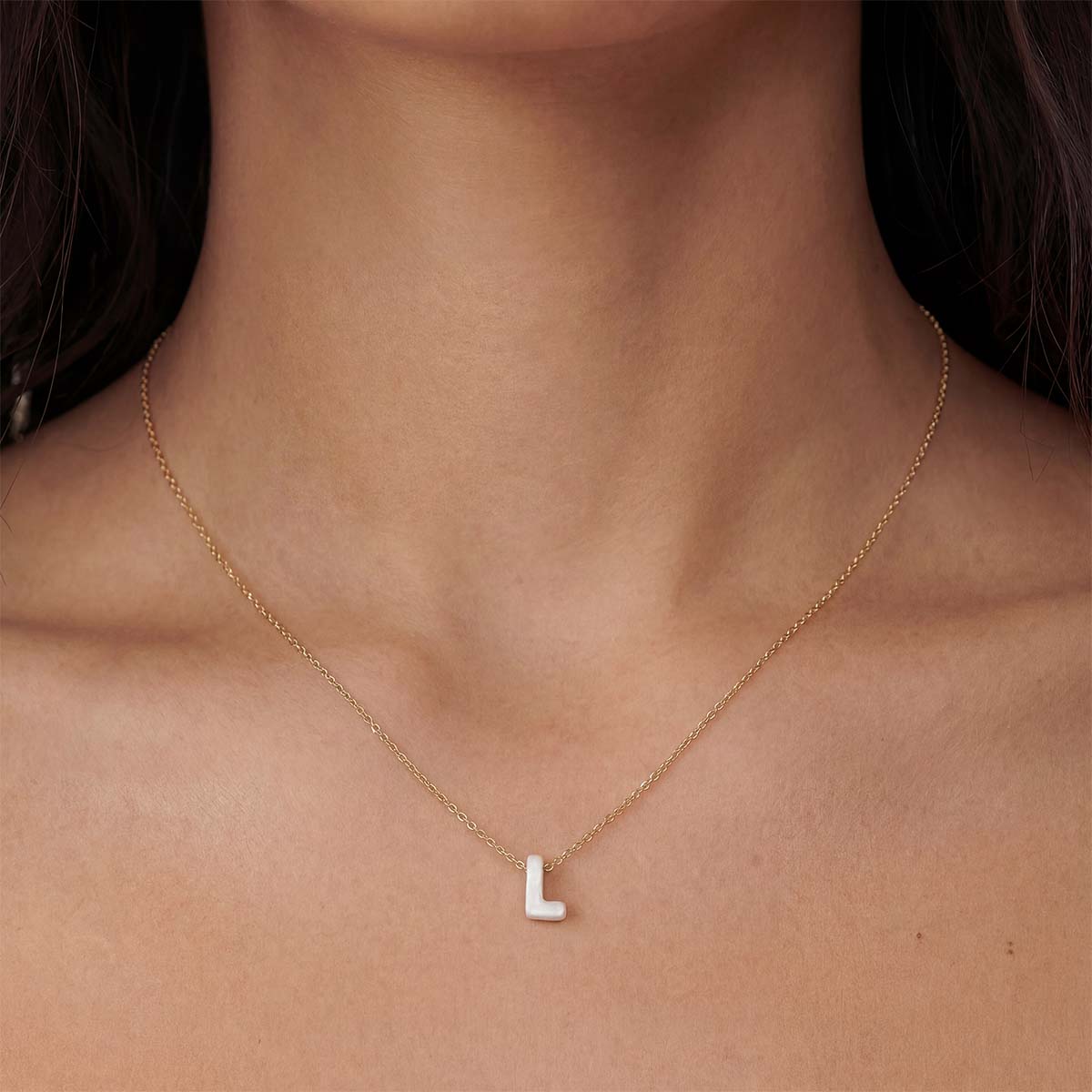 Monogram Mini Mother of Pearl Necklace