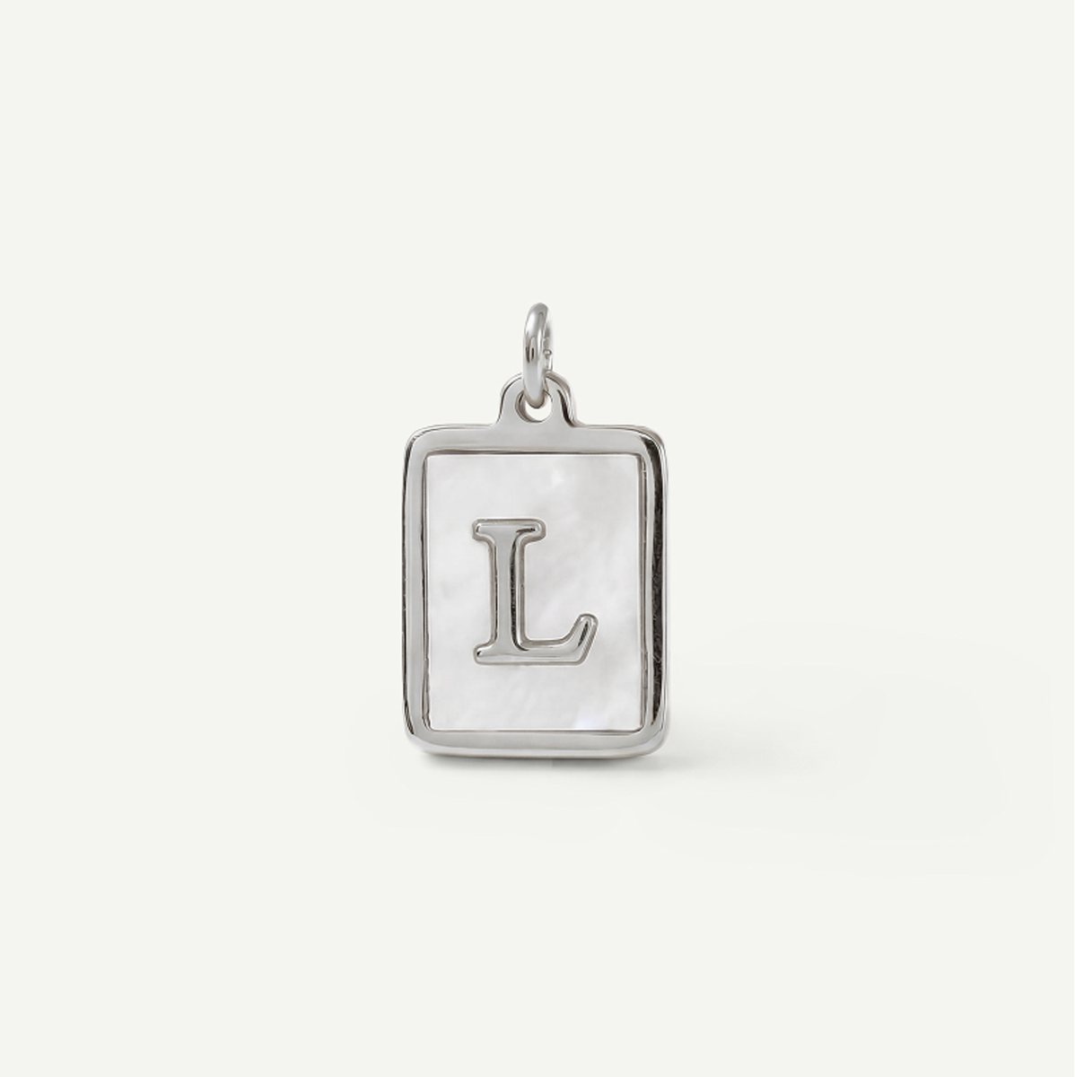 MOP Rectangle Monogram Letter Charm