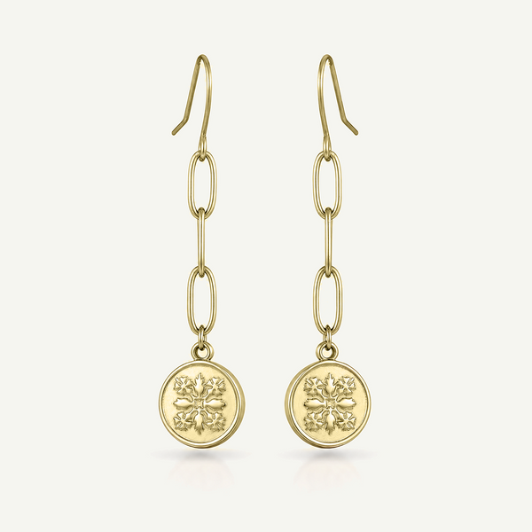Nara Hibiscus Quilt Earrings