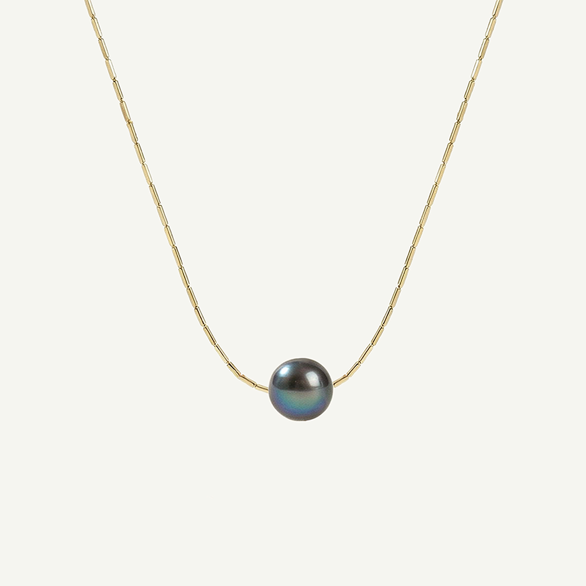 Dark Pearl Necklace, Gold