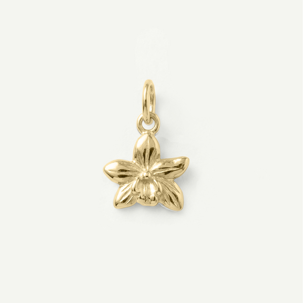 Orchid Mini Charm, Gold