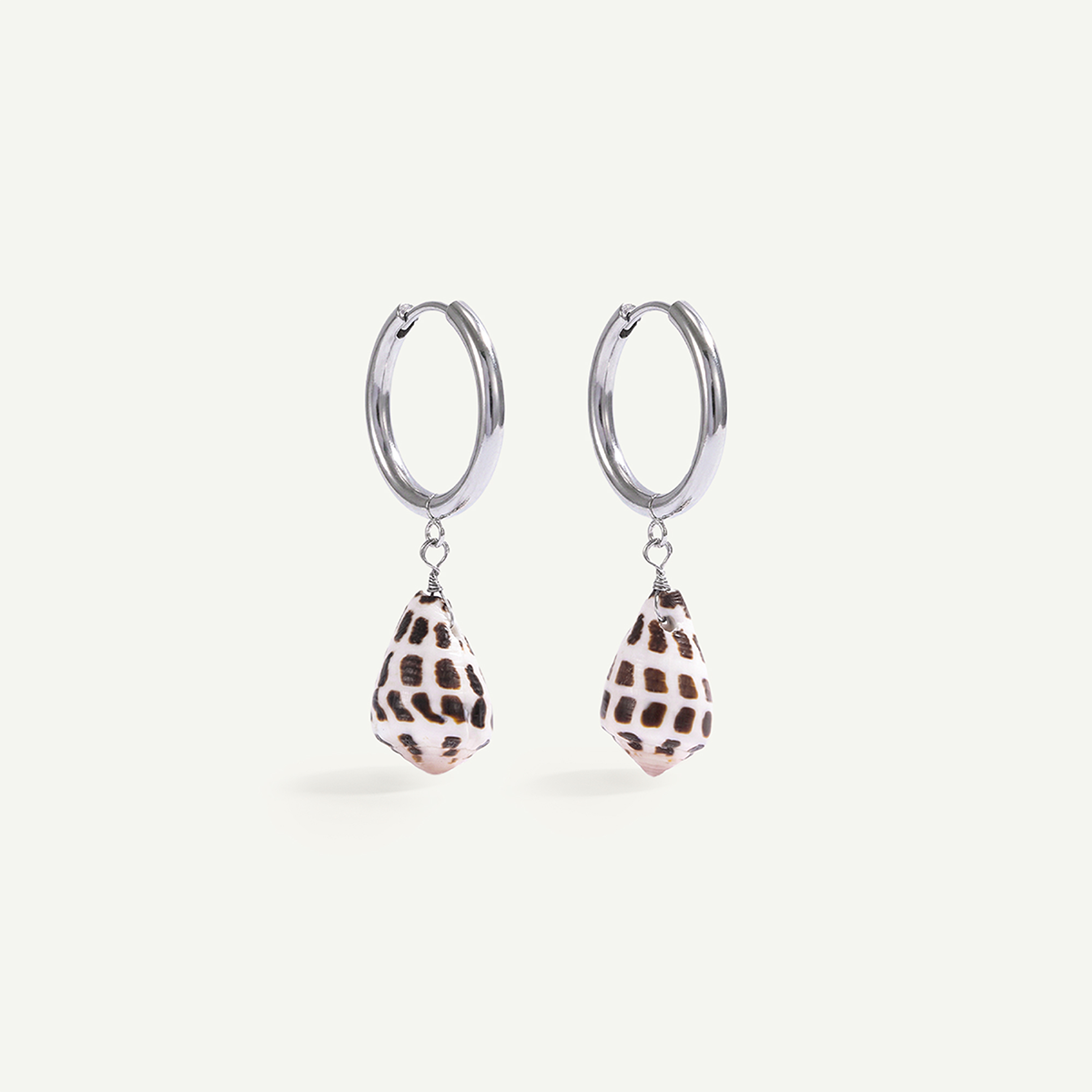 Hebrew Shell Mini Hoops