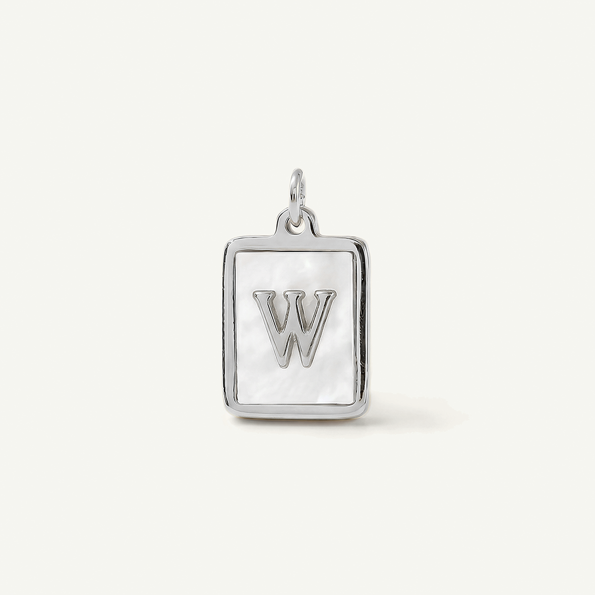 MOP Rectangle Monogram Letter Charm