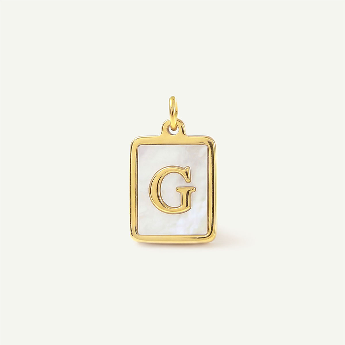 MOP Rectangle Monogram Letter Charm