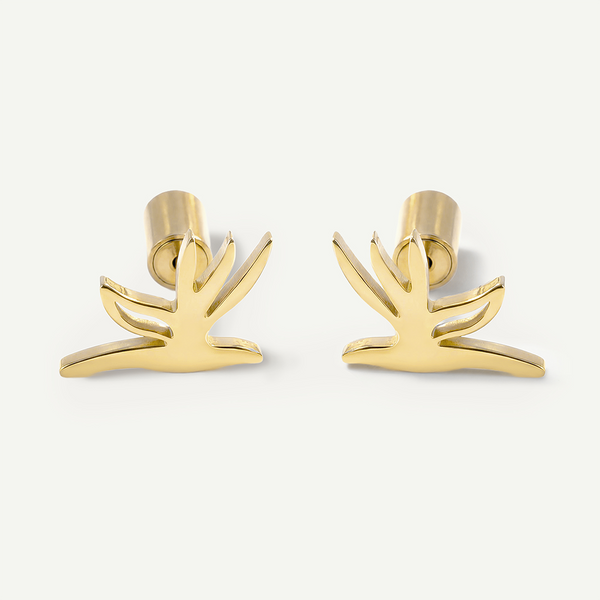 Bird of Paradise Studs, Gold