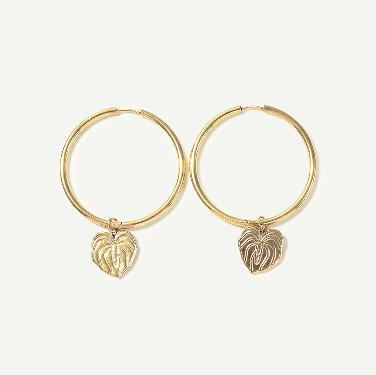 Anthurium Large Hoops, Gold